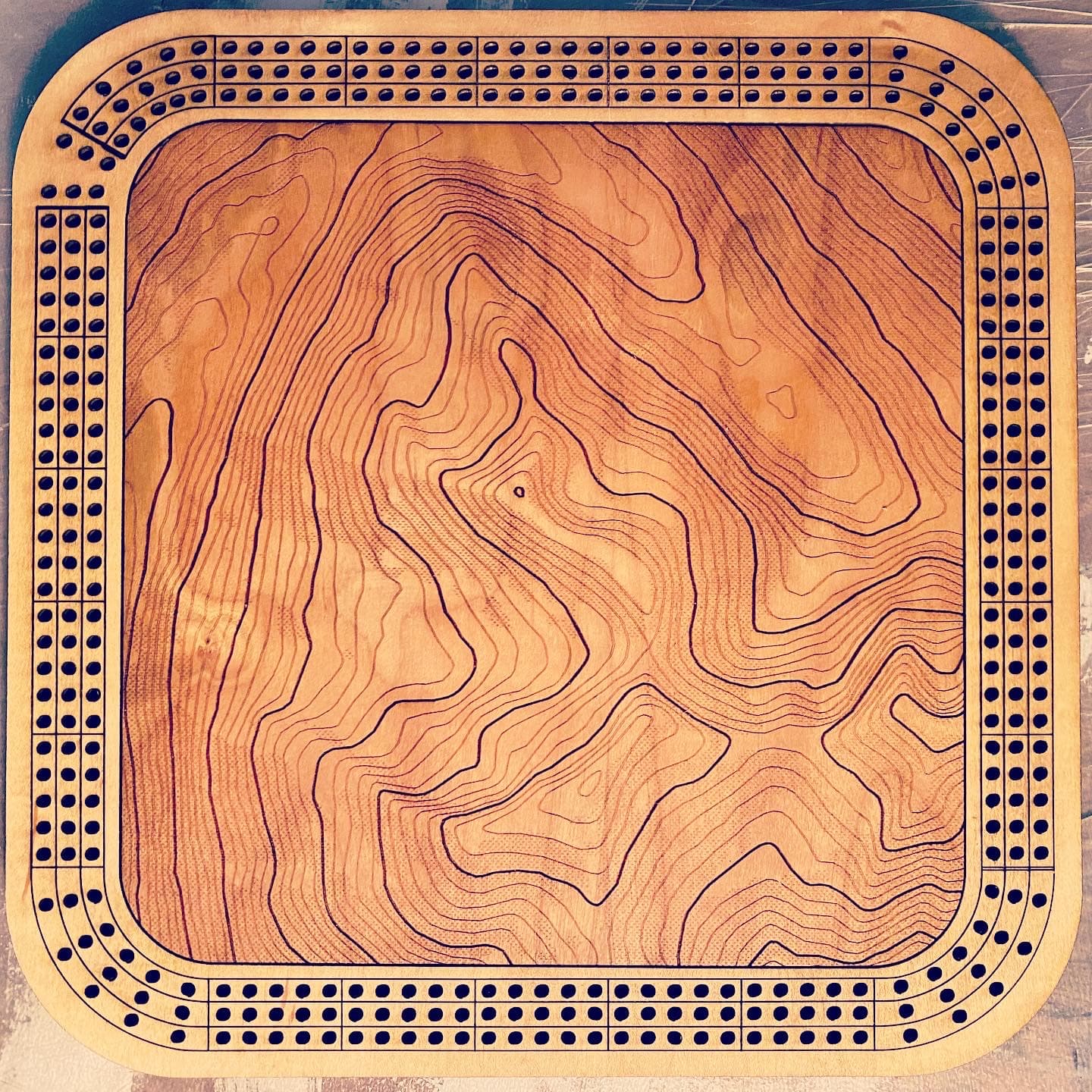 Whitewater Topography Cribbage board