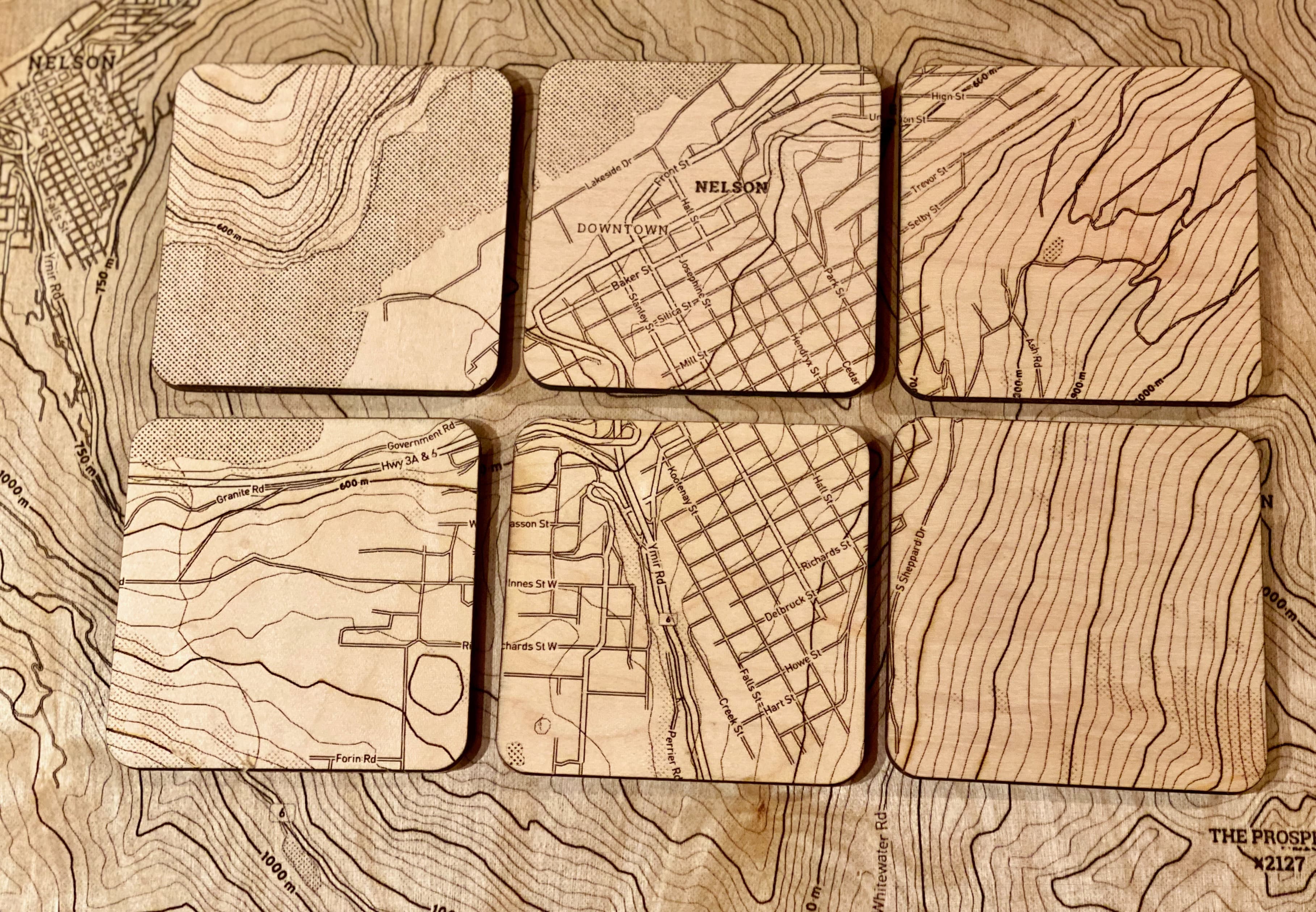 Nelson Map Coasters 2