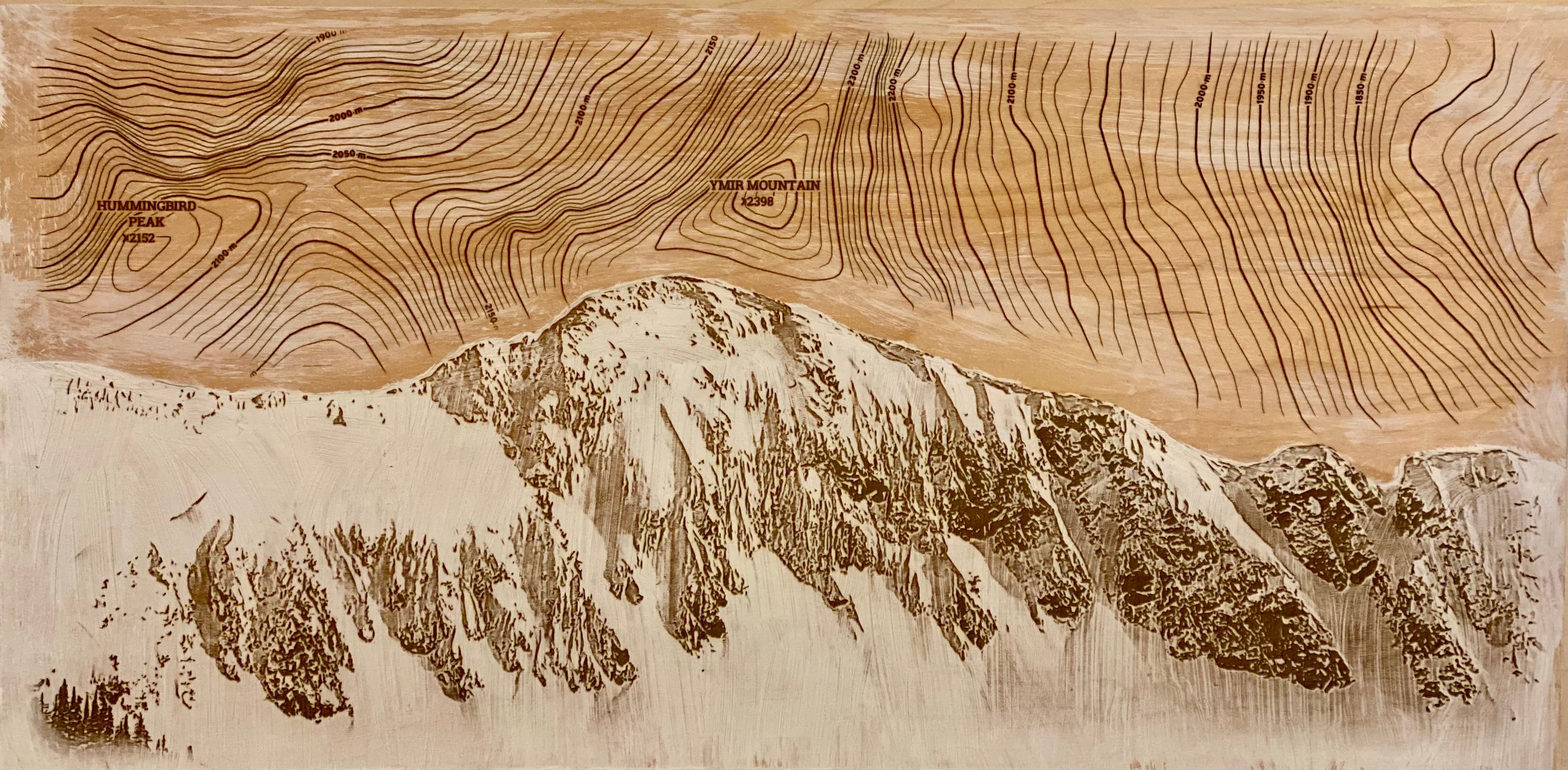 Ymir Peak Closeup Mountain Map