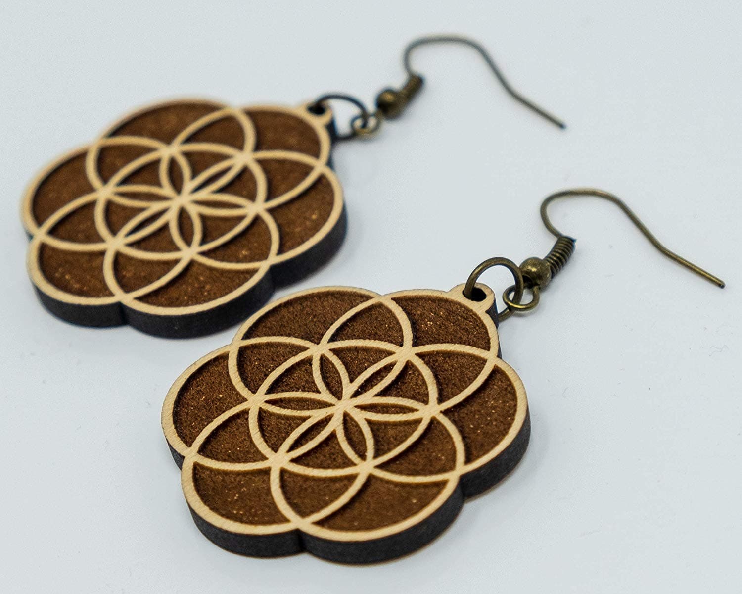 Seed of Life Engraved Earrings